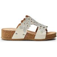 b.soleful Women's 'Skyie' Alcantara Sandals in Beige | Size: 6