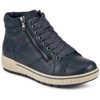 Pavers Women's Lace Up Boots With Side Zip in Navy | Size: 7