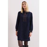 Phase Eight Women's Gabi Zip Collar Denim Mini Dress in Dark Navy | Size: 12