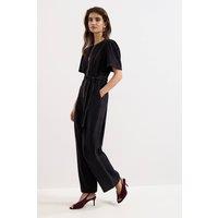 Phase Eight Women's Zip-Front Wide-Leg Jumpsuit in Black | Size: 12
