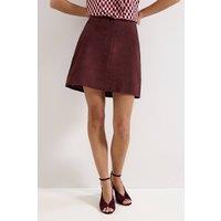 Phase Eight Women's Roselle Suede Mini Skirt in Maroon | Size: 12