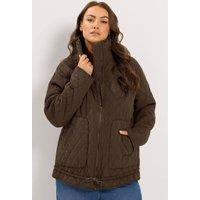 Yours Women's Lightweight Quilted Jacket in Chocolate | Size: 22-24