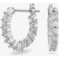 Swarovski Women's Vittore White Crystal Mini Hoop Earrings 5562126 in Silver