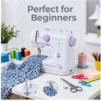 Living and Home Portable Mini Sewing Machine with 12 Stitches in White