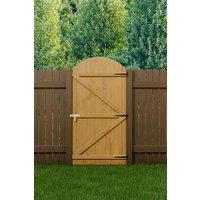 Living and Home 90180cm Arched Pine Wooden Garden Gate with Double Z Frame & Fittings in Natural