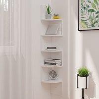 Berkfield Home Wall Corner Shelf White 19x19x123 cm Engineered Wood | Size: 19 x 19 x 123 cm