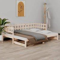 Berkfield Home Pull-out Day Bed 2x(80x200) cm Solid Wood Pine in Brown