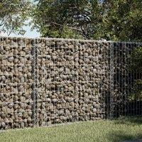 Berkfield Home Gabion Basket with Cover 100x100x100 cm Galvanised Iron in Silver | Size: 100 x 100 x 100 cm