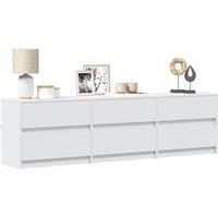 Berkfield Home TV Cabinet with LED White 180x34x50 cm Engineered Wood | Size: 180 x 34 x 50 cm