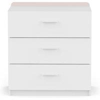 CALICOSY ARLO 3-Drawer Chest, White, 77 Cm Wide in White