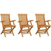 Berkfield Home Garden Chairs 3 pcs Solid Teak Wood in Brown