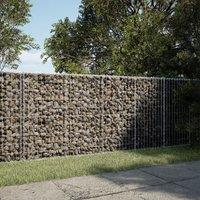 Berkfield Home Gabion Basket with Cover 200x100x100 cm Galvanised Iron in Silver | Size: 200 x 100 x 100 cm