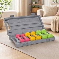 STILVORA Dumbbell Set with Suitcase in Grey