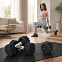 STILVORA 12 kg Dumbbell Set of 2 with Anti-Roll Design in Black