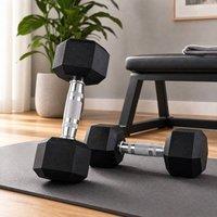 STILVORA 6 kg Hex Dumbbells Set in Black