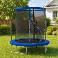 STILVORA 6ft Trampoline with Safety Enclosure Net in Blue