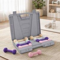 STILVORA 10 kg Dumbbell Set with Carry Case in Grey