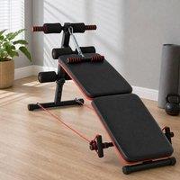 STILVORA Foldable Exercise Bench with Adjustable Thigh Support in Black