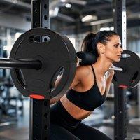STILVORA Weight Plate Set with Grip Holes Black