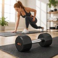 STILVORA Dumbbell Set 2 x 4 kg with Non-Slip Grip in Black