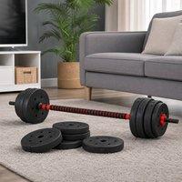 STILVORA 25 kg Adjustable Dumbbell & Barbell Set in Black