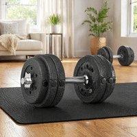 STILVORA Adjustable Dumbbells Set 30 kg Black
