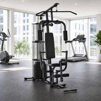 STILVORA Home Gym Station with Leg Developer in Black
