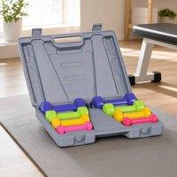 STILVORA 10 kg Dumbbells Set with Carry Case in Grey