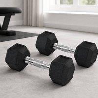 STILVORA 5 kg Hex Dumbbell Set in Black