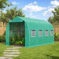 STILVORA Walk-In Polytunnel Greenhouse 4 x 2 m with Windows & Door in Green