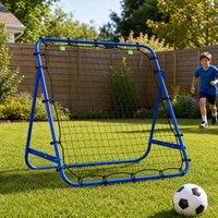 STILVORA Football Rebound Net with Adjustable Angle in Blue