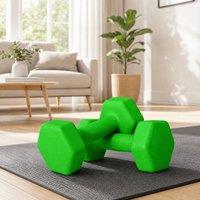 STILVORA 5 kg Hex Dumbbell Set with Non-Slip Handles in Green