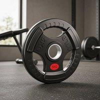 STILVORA Weight Plate Pair 10 kg with Tri-Grip 5 cm Centre Hole in Black