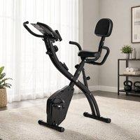STILVORA Folding Exercise Bike with 8-Level Resistance in Black