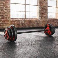 STILVORA Adjustable Barbell Weights Set 20 kg with PU Wrap in Black