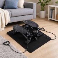 STILVORA Mini Stepper with Resistance Bands Black