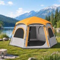 STILVORA 4 Person Camping Tent with Vestibule in Grey
