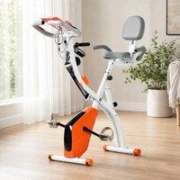 STILVORA Folding Exercise Bike with 8-Level Resistance in Orange