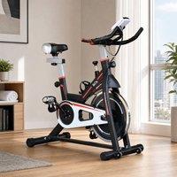 STILVORA Exercise Bike with LCD Display & Adjustable Seat in Black