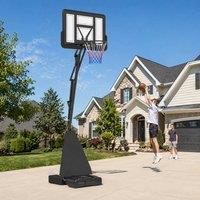 STILVORA Adjustable Basketball Hoop Stand with Wheels in Black
