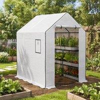 STILVORA Greenhouse Cover Replacement with Roll-up Door & Windows in White