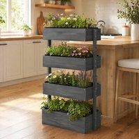 STILVORA Four-Tier Flower Stand in Grey