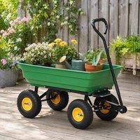 STILVORA Garden Cart 75L with Tipping Function in Green