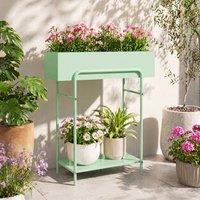 STILVORA 2 Tier Plant Stand with Drainage Holes in Green