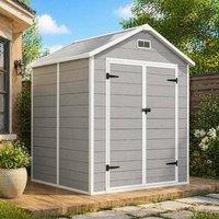 STILVORA Garden Shed 182 x 151 cm with Floor & Lockable Doors in Dark Grey