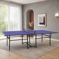 STILVORA Table Tennis Table Foldable with Wheels Blue