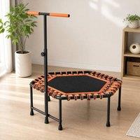 STILVORA Rebounder Trampoline with LED Lights & Adjustable Handle in Orange