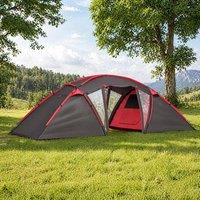 STILVORA 6 Person Tunnel Tent with 2 Bedrooms & Living Area in Grey