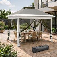 STILVORA Pop-Up Canopy Tent with Mesh Sidewalls in Dark Grey