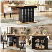 ModernLuxe Folding dining table for 4-6 people extendable - black | Size: 140 cm x 80 cm